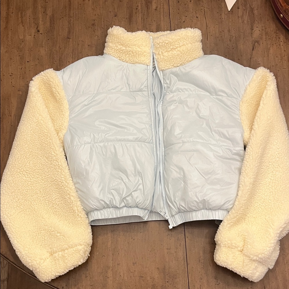 For Love And Lemons Cream and Light Blue Jacket